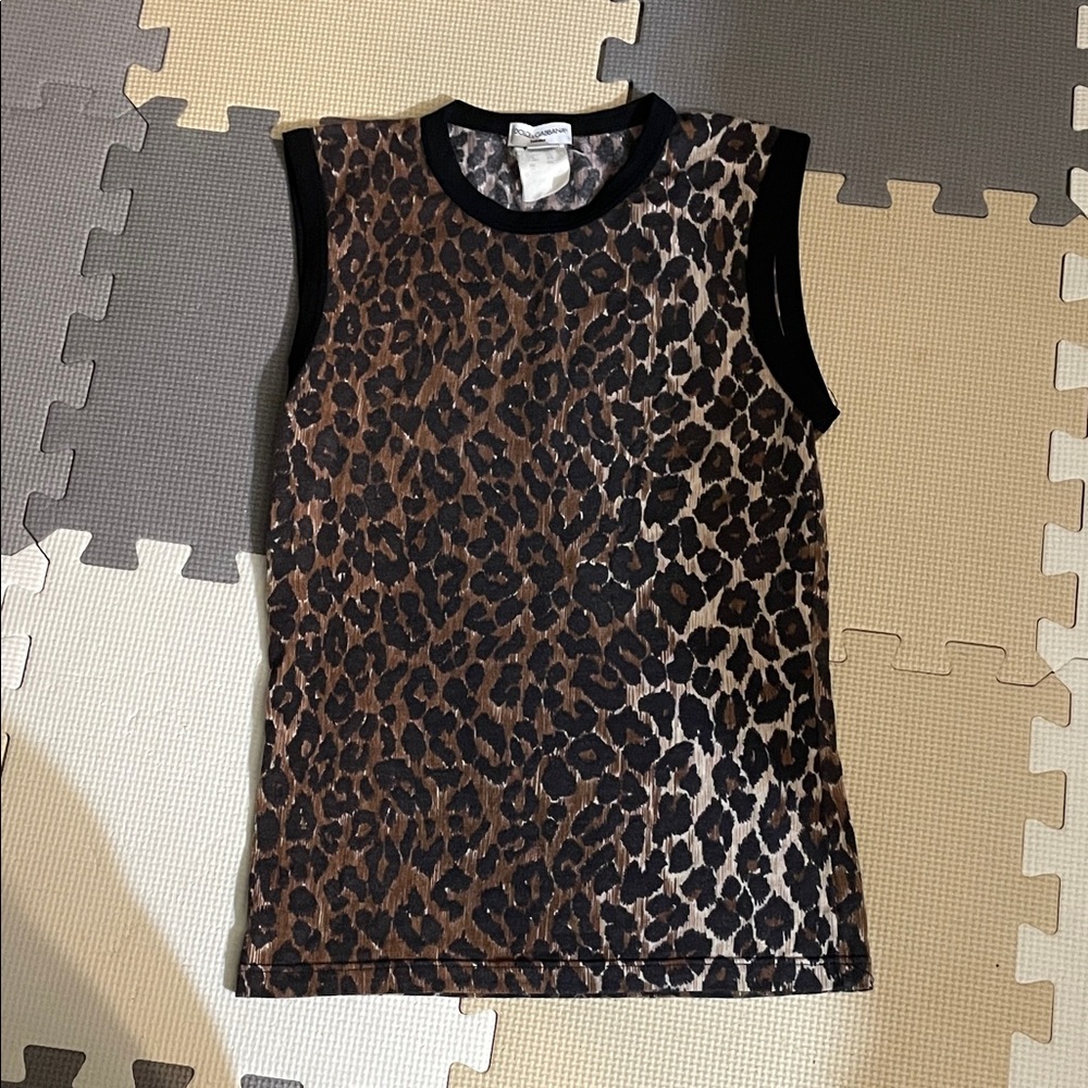 Authentic Dolce & Gabbana Intimo Leopard Print Tank Top